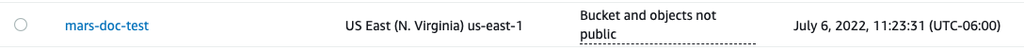 Finding the newly created S3 bucket in the buckets list